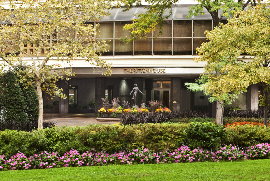 Front entrance of The Rittenhouse Hotel in Philadelphia