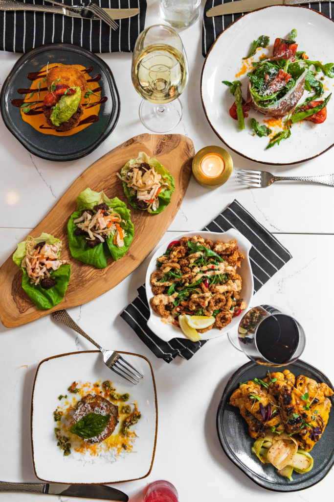 Flat lay of food at Bulfinch Social at The Boxer Boston hotel