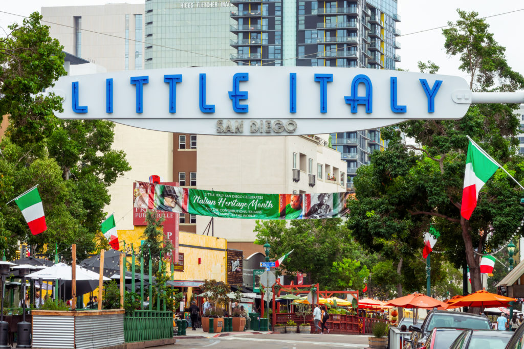 Little Italy sign in San Diego, California